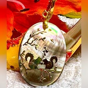 Nature inspired/Squirrel shell pendant/stone pendant-NEW